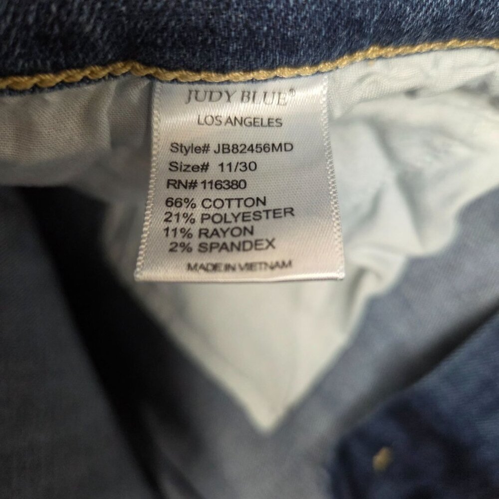 Judy Blue‎ Shauna Bootcut Jeans Womens 30 Mid Rise Braided Belt Loop - Picture 11 of 12